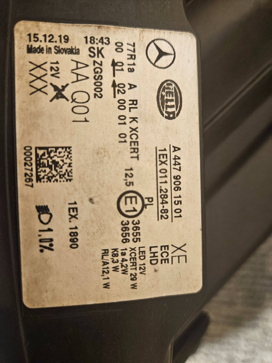 Фара Mercedes-Benz V-class W447 2016 A4479061501 1EX01128482 00027267 F2621 — изображение 5