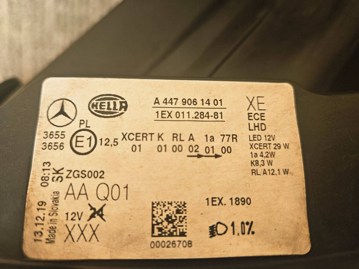 Фара Mercedes-Benz V-class W447 2016 A4479061401 00026708 1EX01128481 F2620 — изображение 7