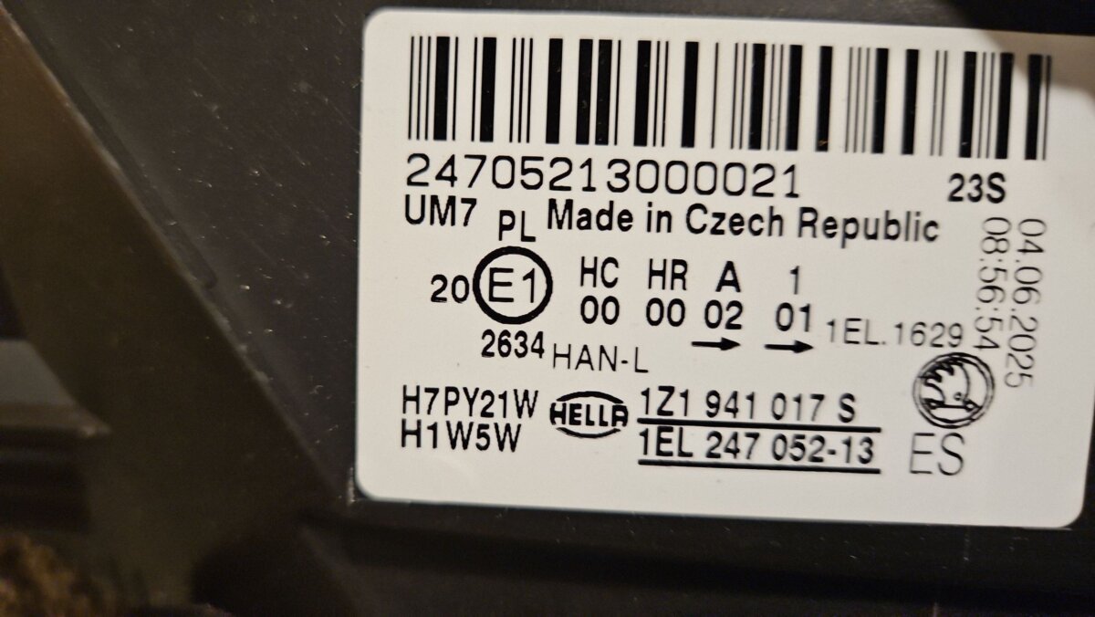 Фара Skoda Octavia Mk3 2018 1Z1941017S F2933 — изображение 6