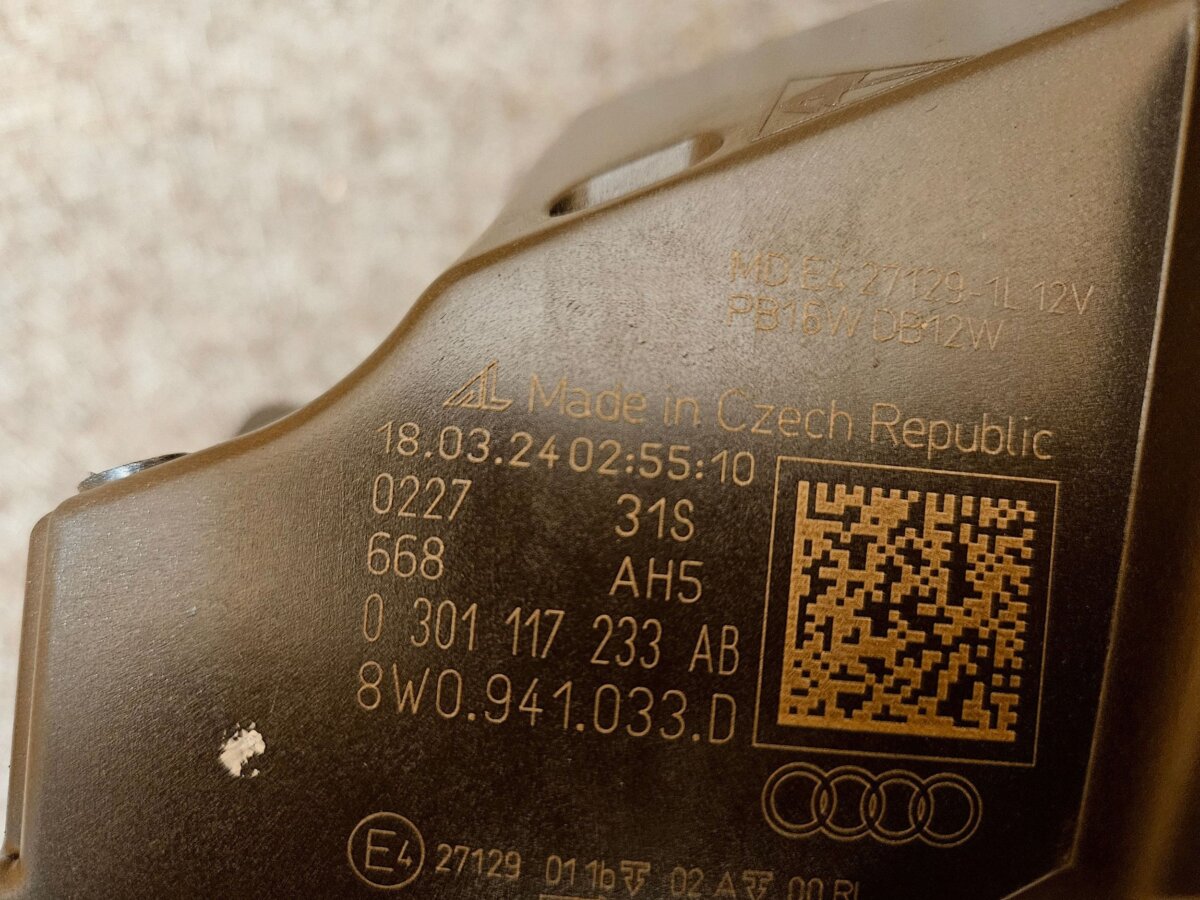 Audi A4, S4 B9 8W 2023 8W0941033D Фара F3298 — изображение 4