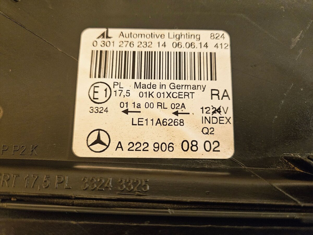 Фара Mercedes-Benz S-class, AMG S W222 2014 A2229060802 F2940 — изображение 4