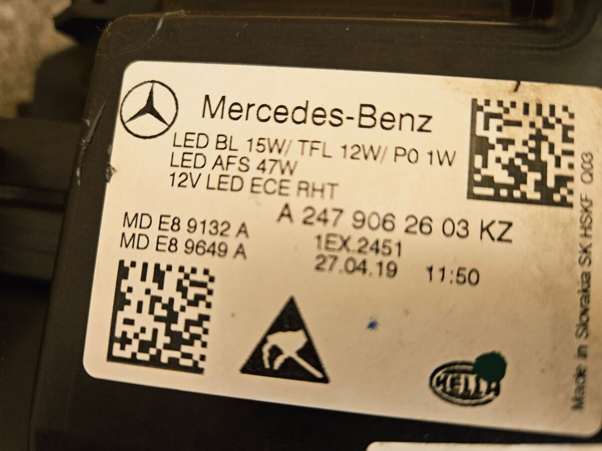 Фара Mercedes-Benz B-class B W247 2018 A2479062603 F1039 — изображение 4