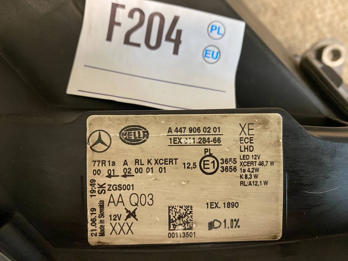 Фара Mercedes-Benz V-class W447 2016 A4479060201 F204 1EX01128466 00113501 — изображение 4